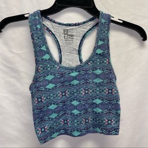 aztec boho print crop racerback tank top
